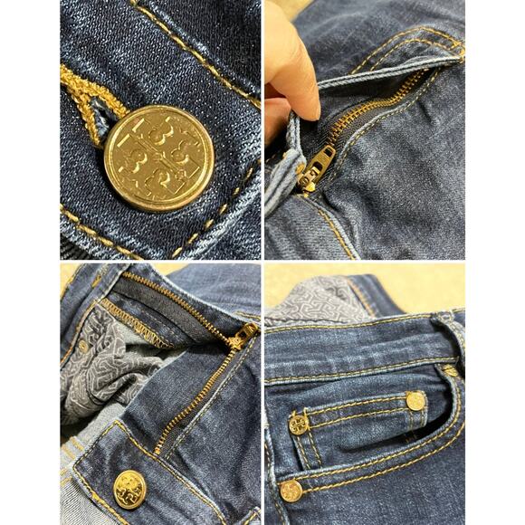 Comfort Relaxed Classic everyday luxury blue jeans Tory Burch straight sz 26 - Picture 4 of 11